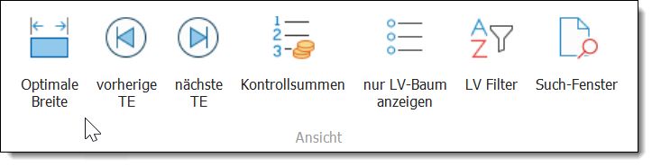 GAEB-Online 2025 Spaltenbreite